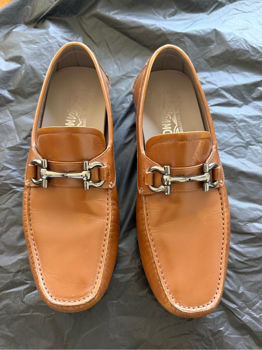 Salvatore Ferragamo Tan Leather Horsebit Loafers